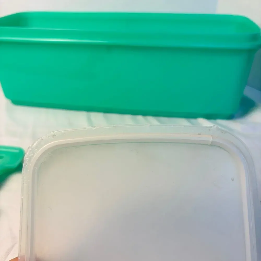 VTG Tupperware jadeite green large rectangle storage box celery bread keeper 782